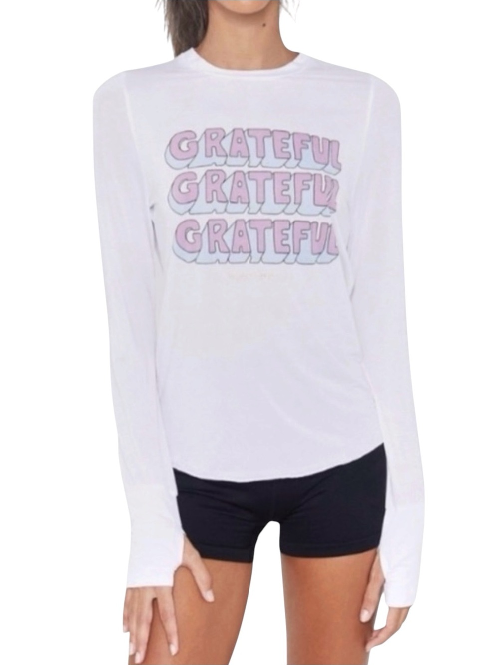 Spiritual Gangster Active Long Sleeve White Grateful T Tee Shirt S Small NWT